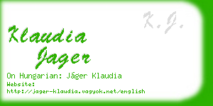 klaudia jager business card