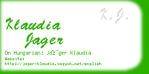 klaudia jager business card